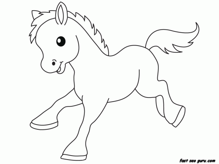 Coloring pages of baby farm animals horses