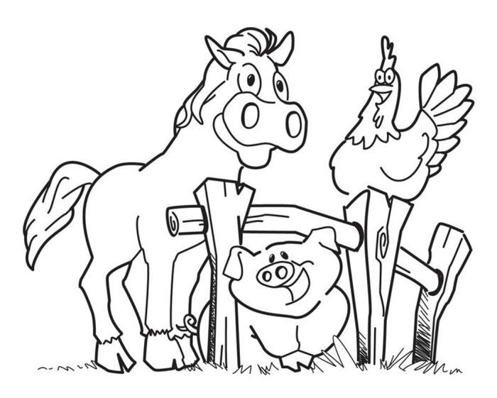 Easy farm animal coloring pages