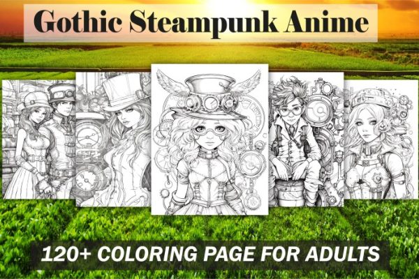 Anime coloring pages steam punk