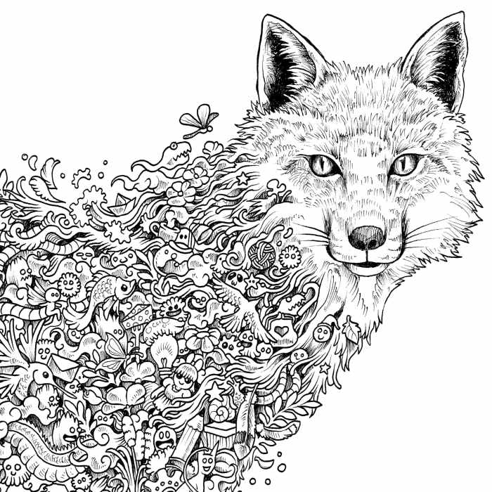 Hard animal coloring pages