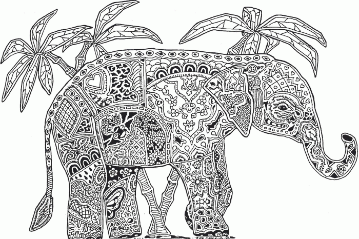 Hard animal coloring pages