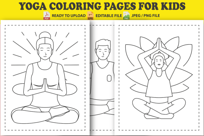 Animals yoga coloring page