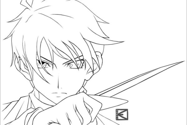 Anime boy drawing coloring pages