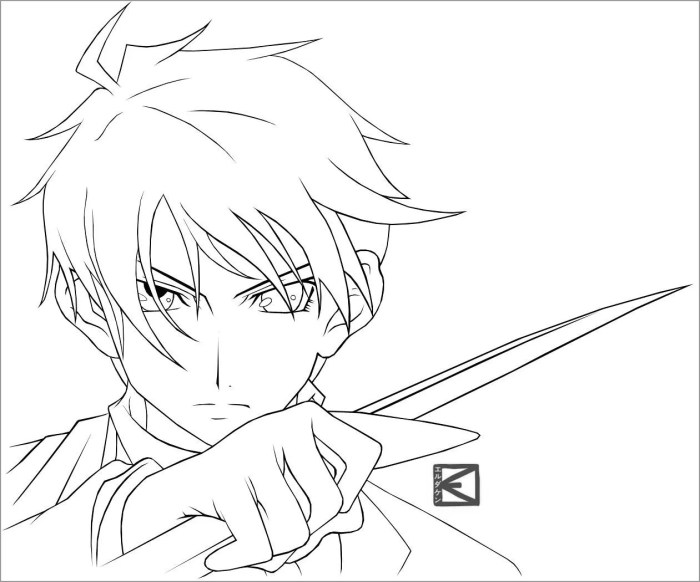 Anime boy drawing coloring pages