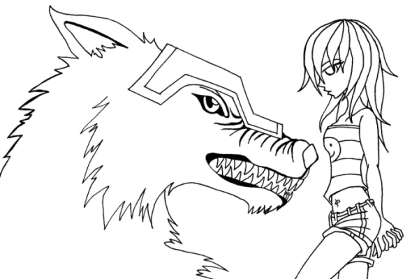 Anime female coloring pages