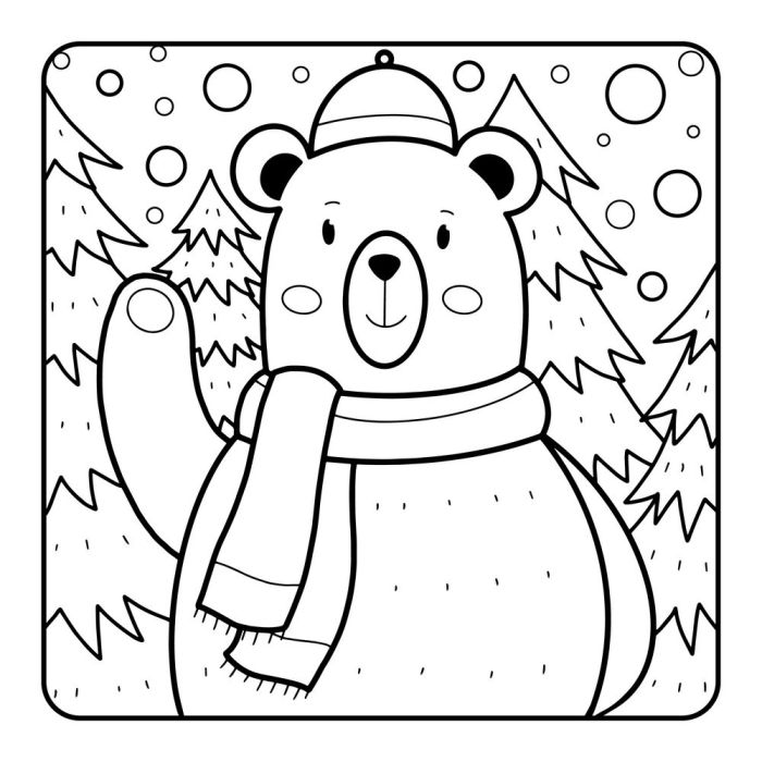 Christmas farm animal coloring page