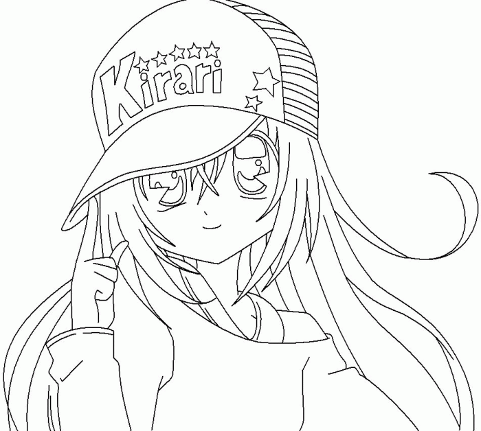 Anime coloring page free