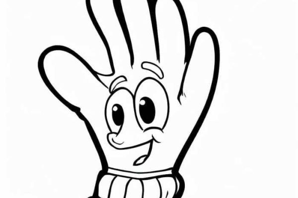 Animated pair of gloves coloring sheet