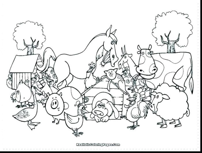 Christmas farm animal coloring page