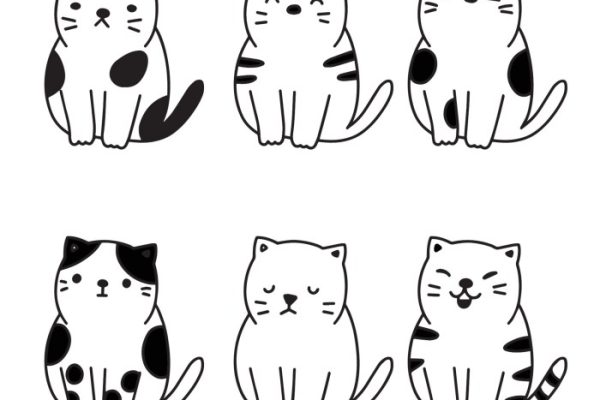 Animated cats coloring pages