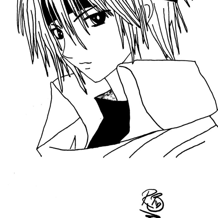 Anime boy drawing coloring pages