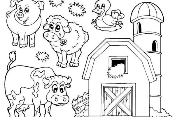 Farm animals coloring pages for preschool