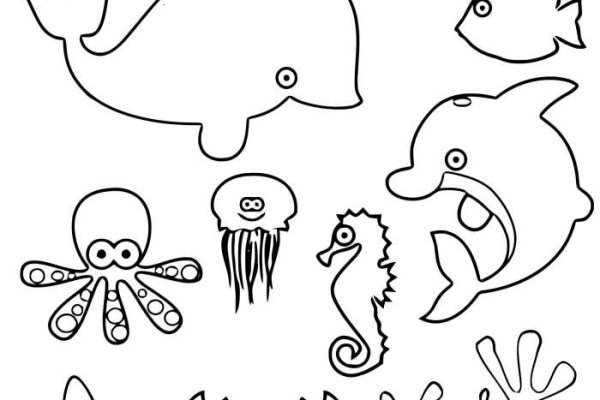 Ocean animal coloring pages free