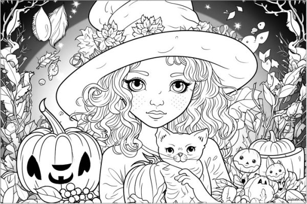 Anime halloween coloring pictures