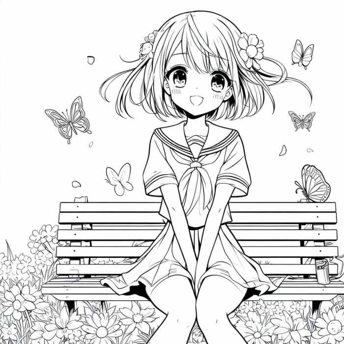 Anime girls hugging coloring pages