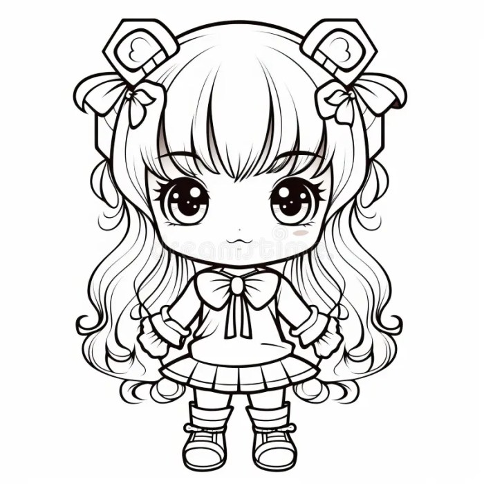 Anime happy birthday coloring page