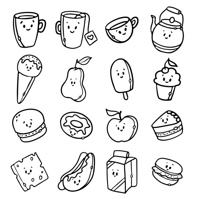 Food pages print colouring coloring printable cute color opportunities getcolorings