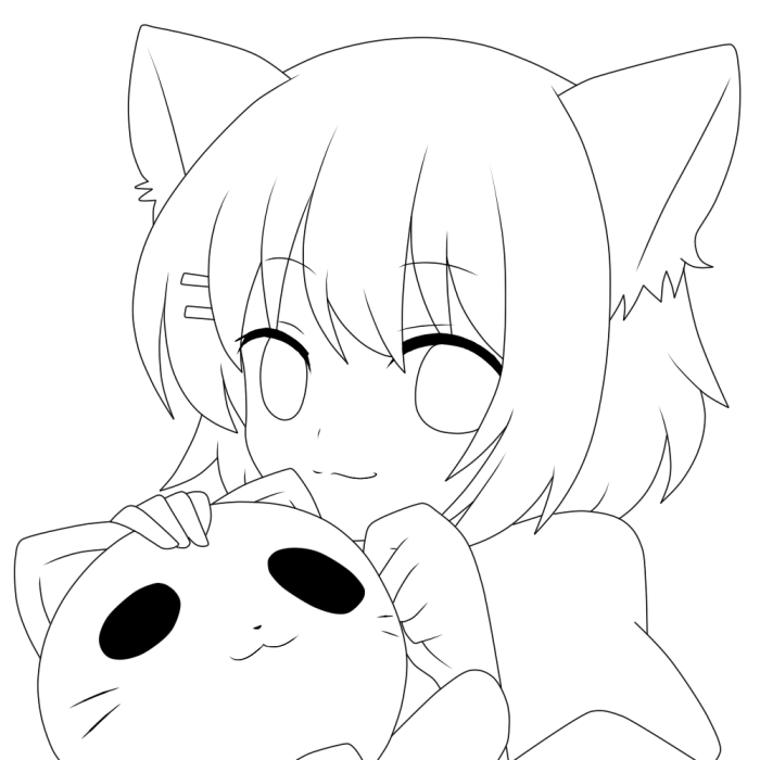 Anime coloring page transparent images