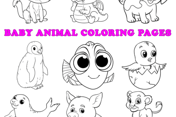 Cute animal coloring pages easy