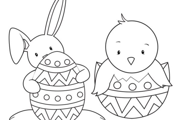 Animated easter bunny coloring pages