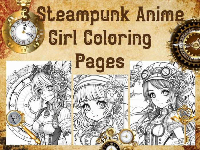 Anime coloring pages steam punk