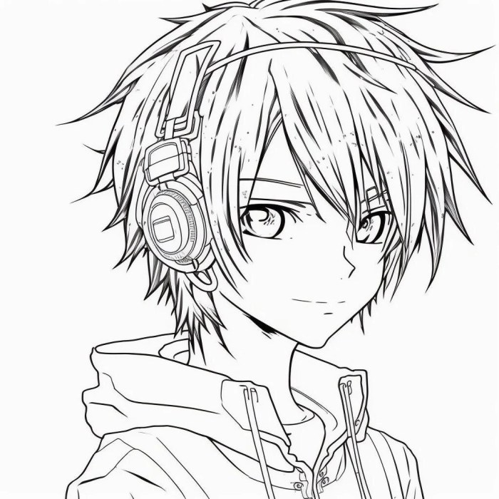 Anime coloring pages boys