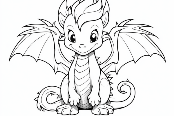 Anime coloring sheets dragon