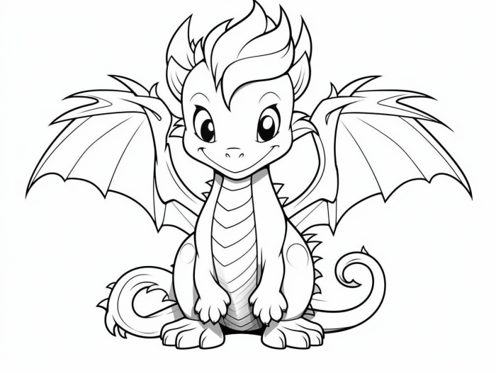 Anime coloring sheets dragon