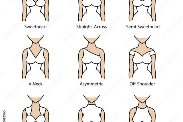 Types of wedding dress necklines