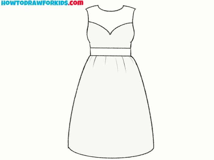 How to draw a wedding dress