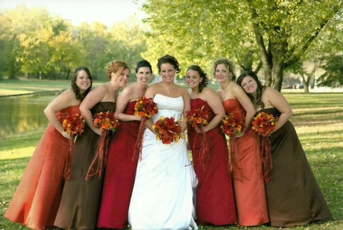 Fall wedding colors bridesmaid dresses