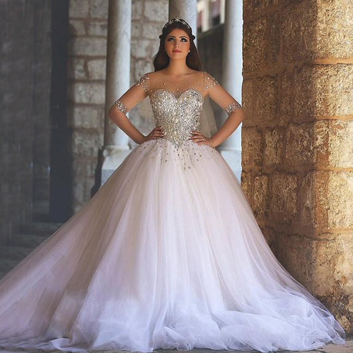 Plus size ball gown wedding dress