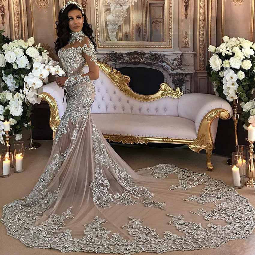 Mermaid wedding dress beaded