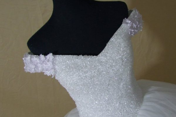 Off shoulder wedding dress ball gown