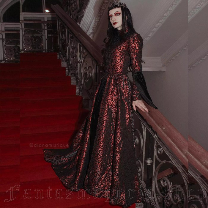 Red wedding dress gothic