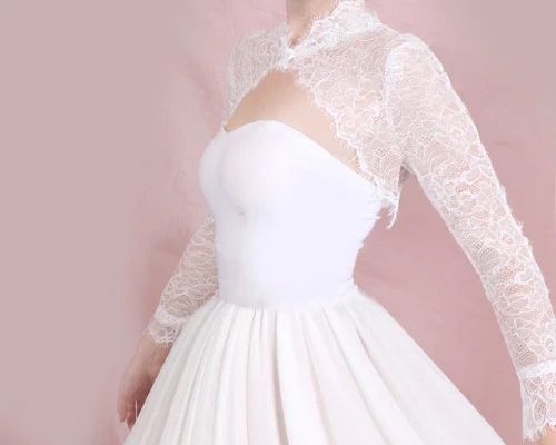 Long sleeve wedding dress topper