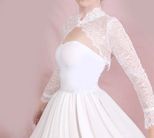 Long sleeve wedding dress topper