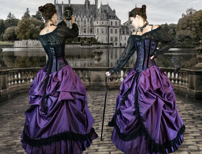 Gothic wedding dress purple