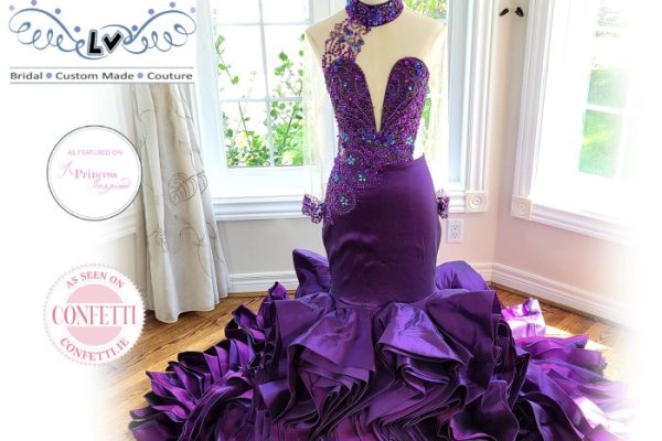 Gothic wedding dress purple