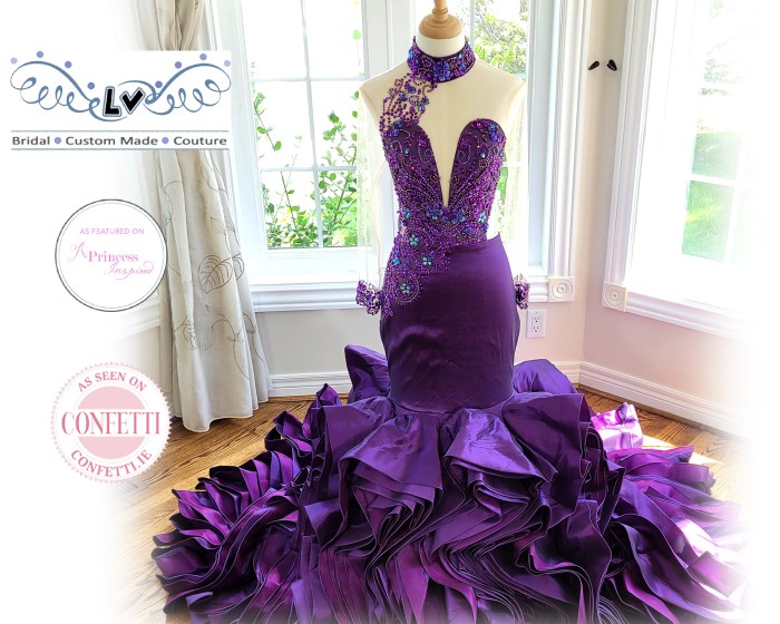 Gothic wedding dress purple