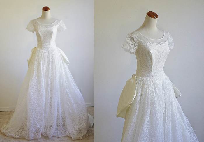 Vintage white wedding dress