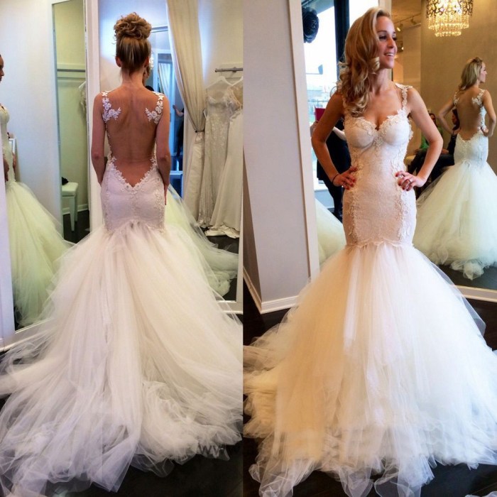 Wedding dress illusion neckline lace bridal tulle dresses bodice embroidered couture