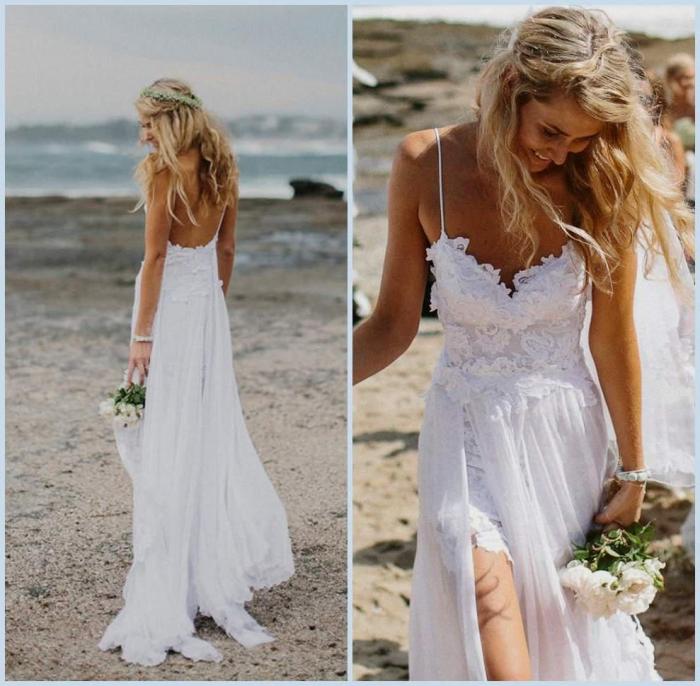 Flowy beach wedding dresses