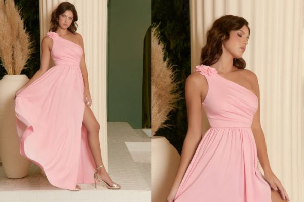 Hot pink dress for wedding guest