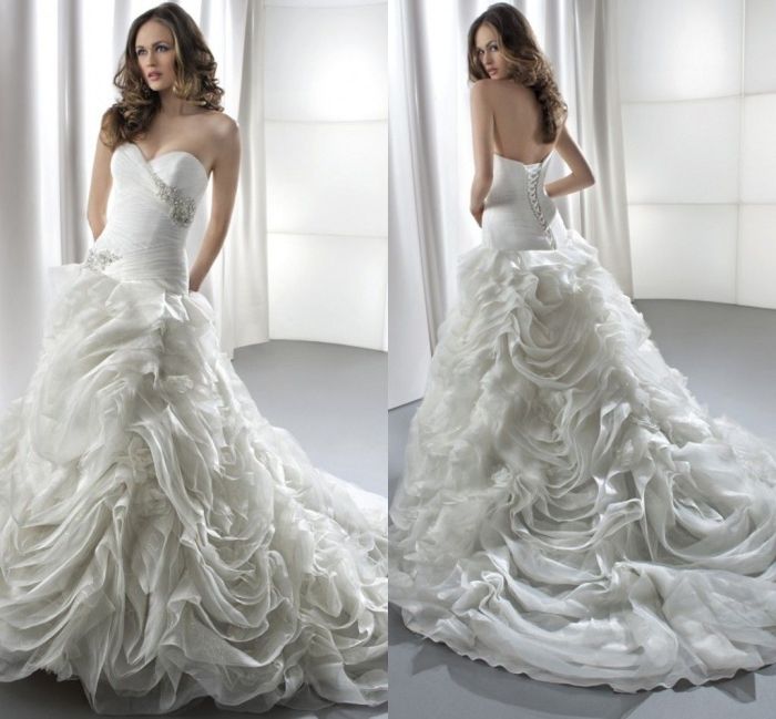 Drop waist corset wedding dress