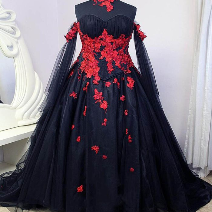 Red wedding dress gothic