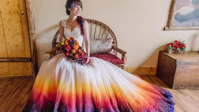 Unique wedding dresses with color