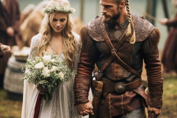 Nordic viking wedding dress