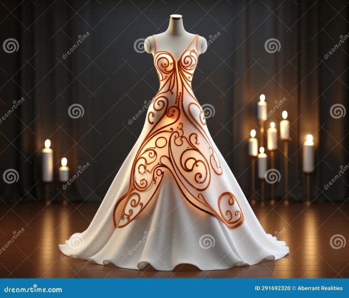 Orange and white wedding dress