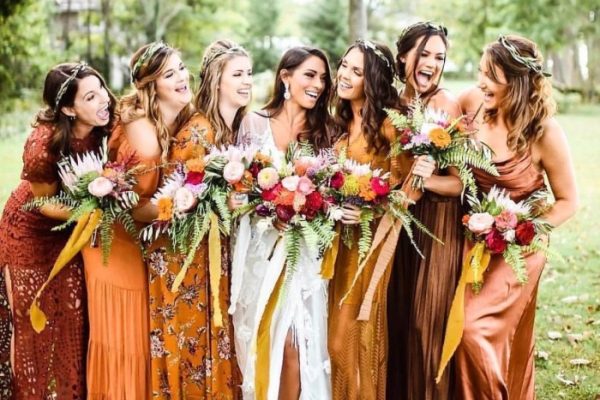 Fall wedding colors bridesmaid dresses